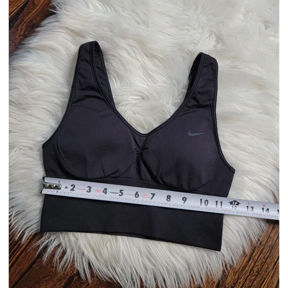 Nike Seamless Light Impact Sports Bra Black Women's Size Medium Removable Pads